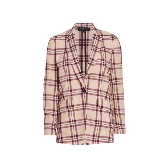 Rag & Bone Margot Single-Breasted Plaid Blazer Size 2 NWOT - Picture 3 of 8